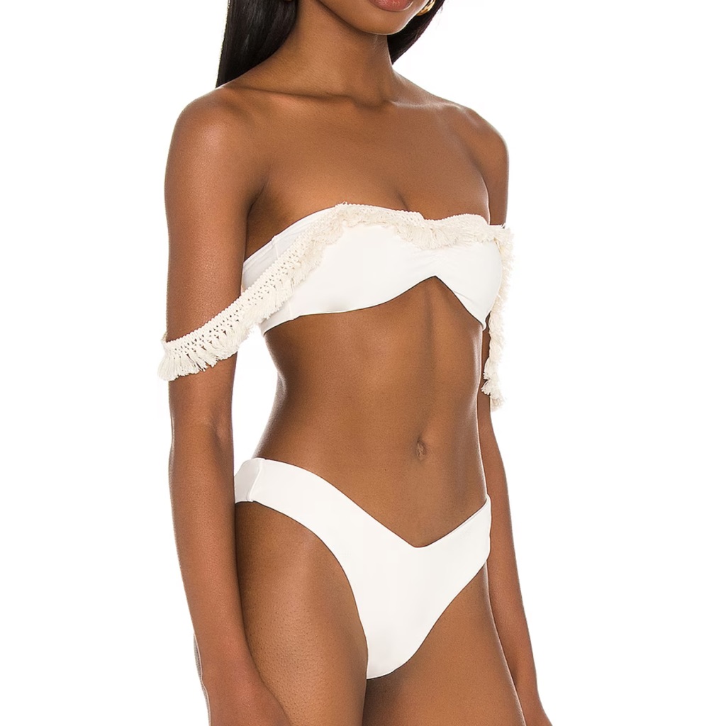Tassel Bikini Top In Pearl Set